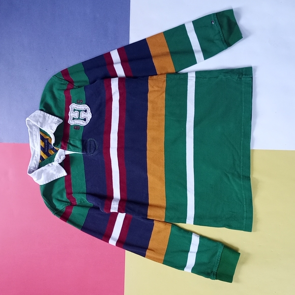 Kids Tommy Hilfiger Colour Block Patch Longsleeve Collard Shirt